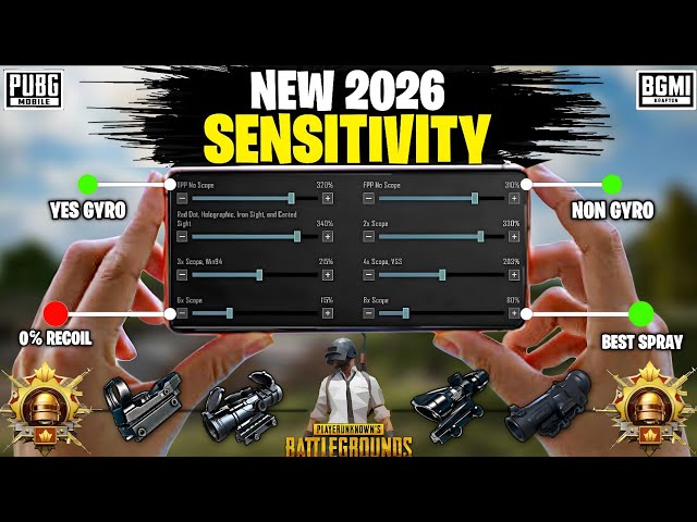 NEW UPDATE 4.2 CODE 🔥 PUBG MOBILE/BGMI SENSITIVITY SETTINGS 2026 | BEST SCOPE SENSITIVITY SETTINGS✅