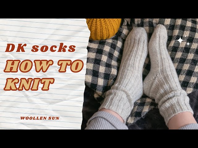 ✶ KNIT Your First SOCKS for Winter (Slow Morning DK) // EASY Step by Step TUTORIAL for beginner ✶