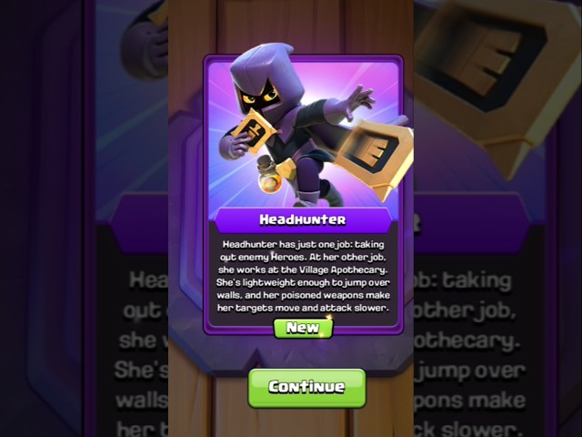 Finally Headhunter Unlocked Card! #coc #gaming #attack #views #viral