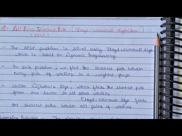Lec 12 || Dynamic Programming ~ All Pairs Shortest Path using Floyd Warshall Algorithm |Book_&_talks