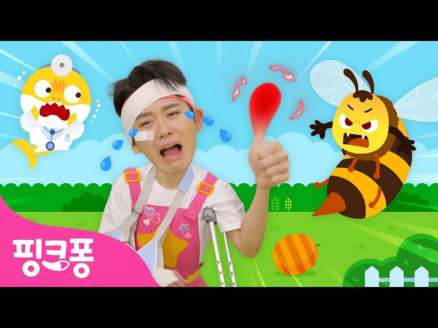 [NEW✨] 아야 아야 😢 벌에 쏘였어요 | 호이의 놀이교실⭐️ 8화 | 상어가족과 다친 호이를 치료해줘요 🩹 | 병원놀이 | 핑크퐁! 인기동요