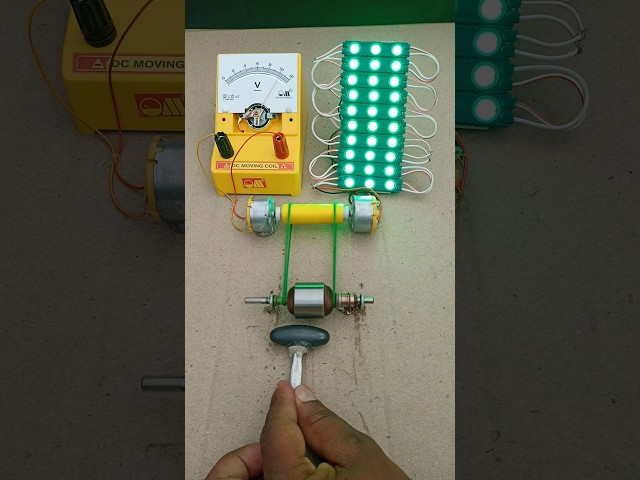 775 Armature + Magnet 🧲 → Dual Generators ⚡ → 30 LED Lights 💡 | Amazing DC Electricity Experiment.#