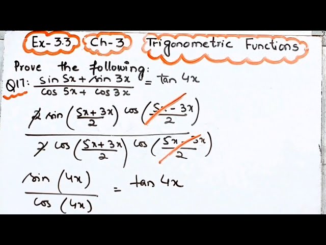 Q- 17 Class 11 Maths Exercise 3.3 I Ncert  Maths 11 Exercise 3.3 Trigonometric Functions 