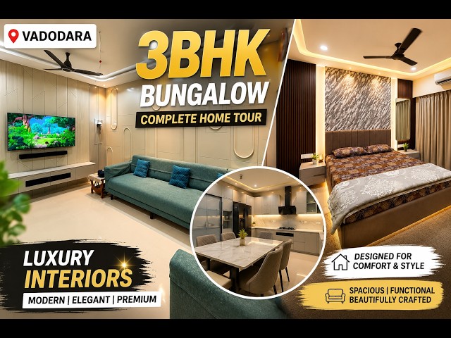 Luxury 3BHK Bungalow Interior Design in Vadodara | Modern Home Tour | Sampoorna Design Studio