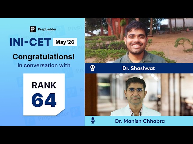 🔥 AIR 64 INI-CET May'26 Strategy & Success Story | Dr. Shashwat with Dr. Manish Chhabra