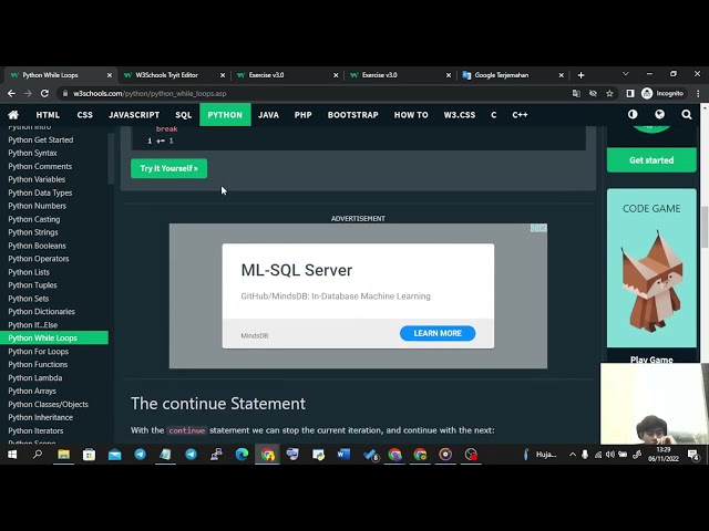 Learning Python with w3schools | Part 9