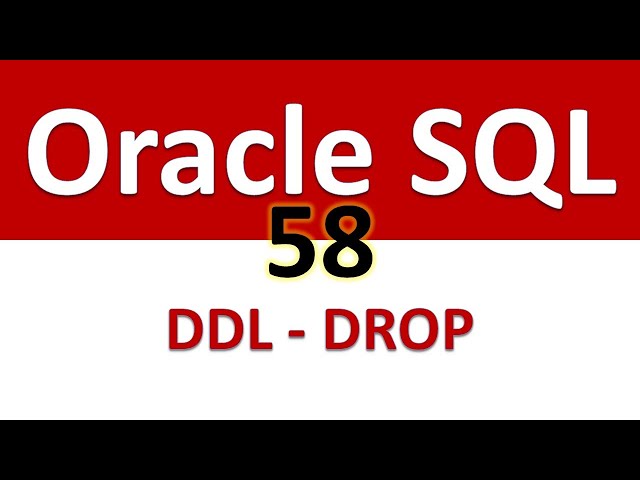 Oracle SQL Developer Tutorial For Beginners  58   DDL   DROP