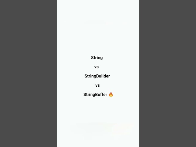 String vs StringBuilder vs StringBuffer | Java Interview Question Explained