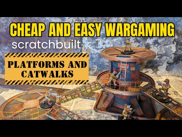 Scratchbuilt LANDING PLATFORMS, TOWERS AND INDUSTRIAL CATWALKS and bridges for necromunda, 40k 