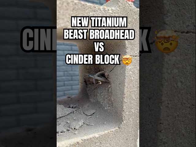 New Titanium BEAST BROADHEAD vs Cinder Block Test 🤯 #beastbroadheads #testing #review  #archery