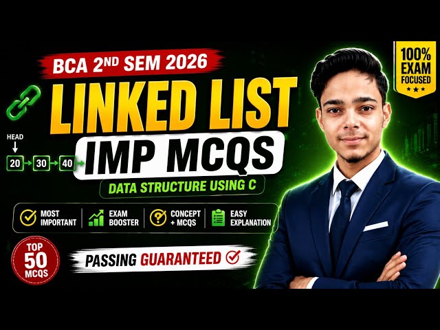 Linked List TOP 25 MCQs | Data Structure MCQs | Important MCQs Based On Linked Lists