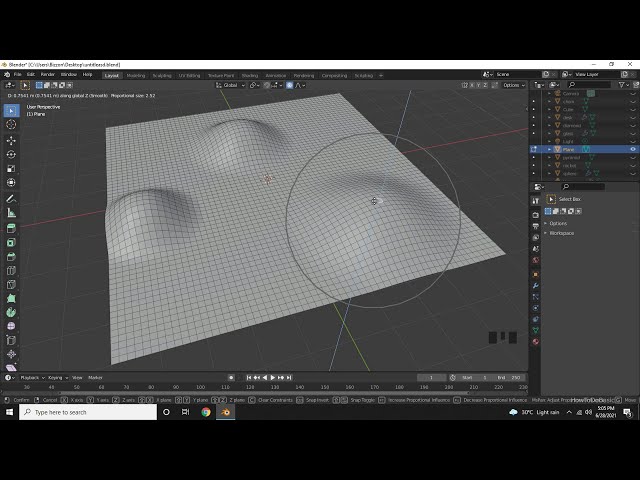 Blender Tutorial for Beginners - Part 10: Create a Terrain in Blender using Plane Object