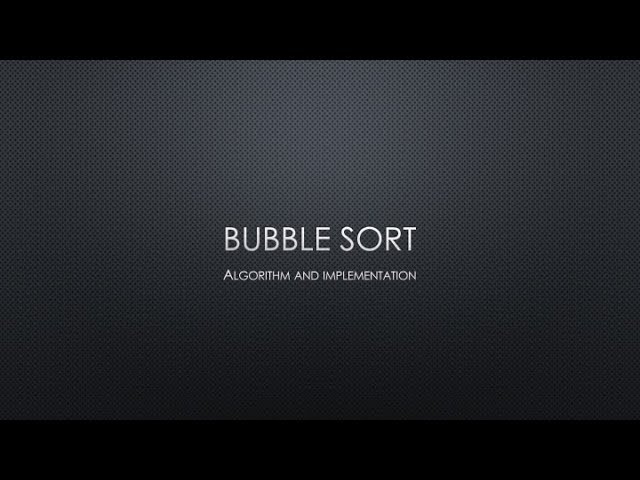 Bubble Sort with Java Implementation