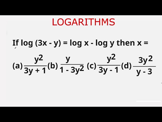 Logarithms | Question 29