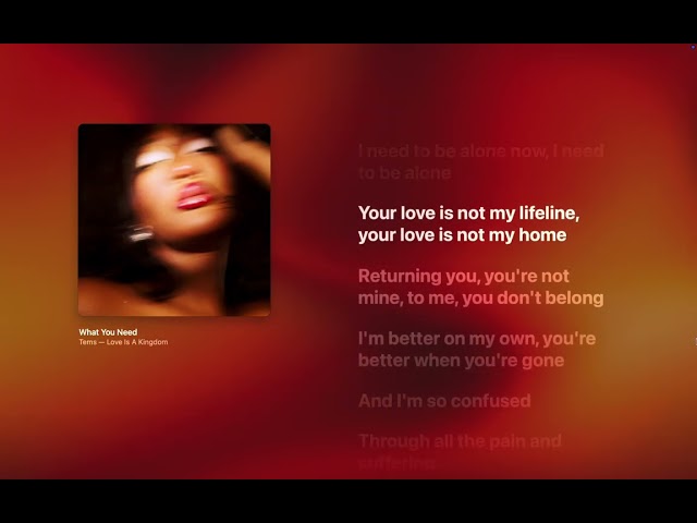 Tems - What You Need (Lyrics)