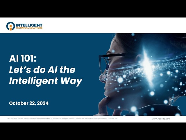 AI 101: Let's Do AI the Intelligent Way - Day 1