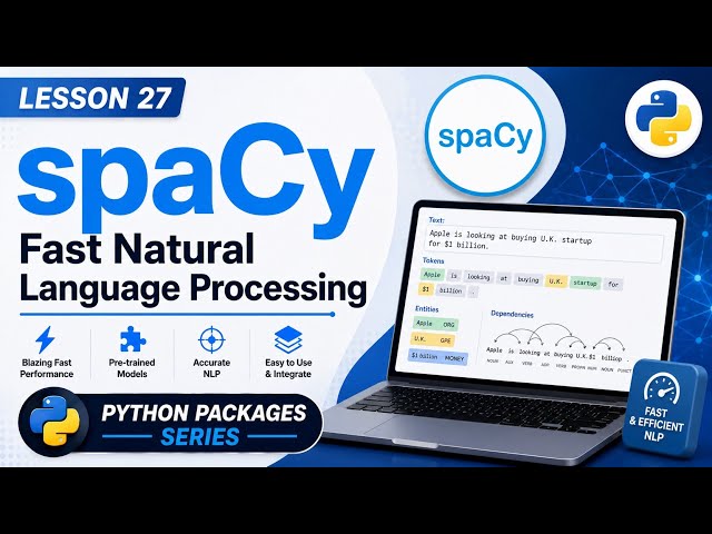 Lesson 27 - spaCy: Fast Natural Language Processing | Python Packages Series | Uplatz