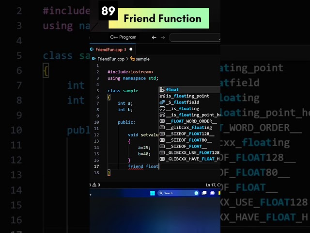 Friend Function in C++ | Code Leos#coding#programming#cpp#viral#trend