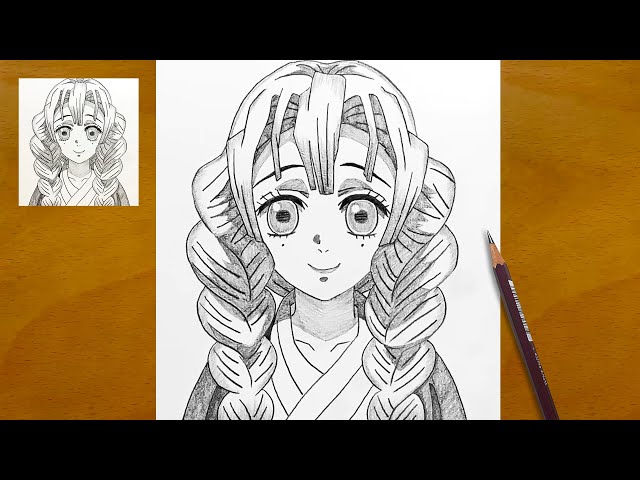 Mitsuri Kanroji Drawing Tutorial || Demon Slayer Anime Girl || Easy Step by Step Drawing