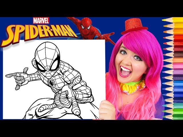 Coloring Spider-Man Marvel Coloring Page Prismacolor Colored Pencils | KiMMi THE CLOWN