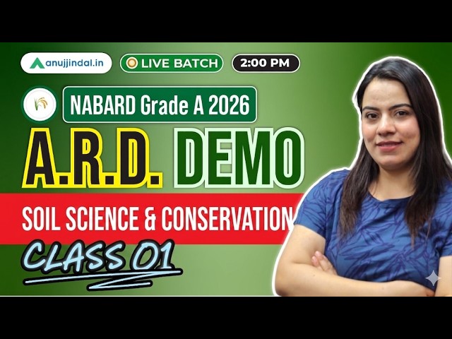 NABARD Grade A 2026: Free Class | ARD | Soil Science & Conservation | Anuj Jindal