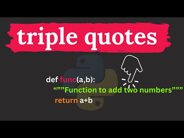 Triple quotes in Python Programming Tutorials