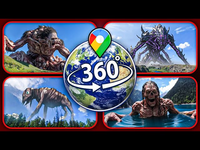 TOP 4: SPOOKY Giant Monsters Found on Google Earth — VR 360°