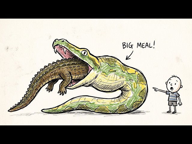 🐍 How Does a Python Actually Swallow a Whole Crocodile? 🤯 | The Science Explained