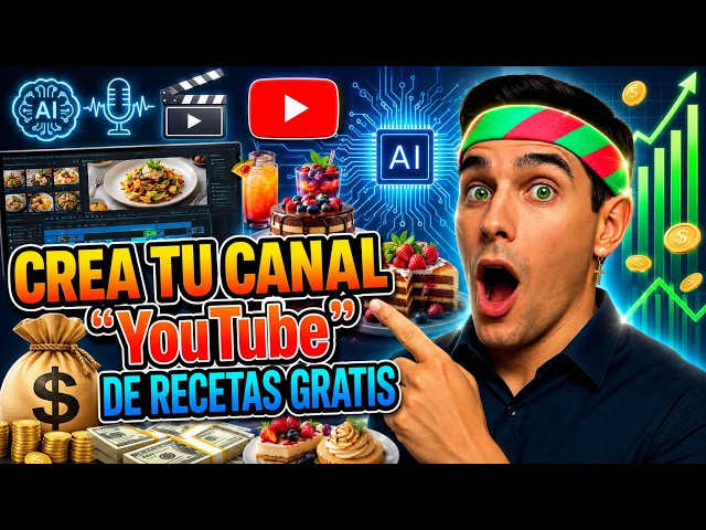 🔥 CREA tu CANAL de COCINA YouTube GRATIS | Guiones GPT, video IA y edición veloz para ganar #2026