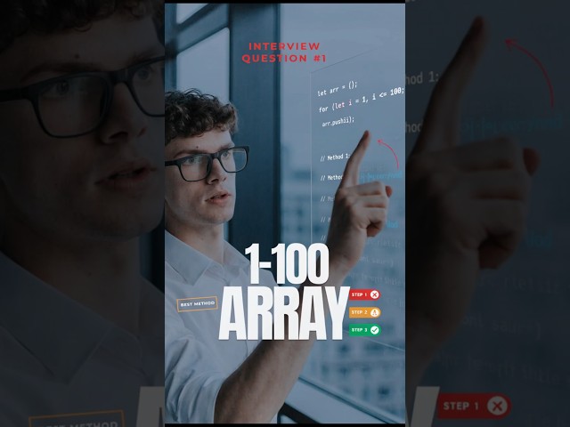 1 - JavaScript Interview: Array 1 to 100 Challenge 🚀 | 3 Methods Explained | #coding