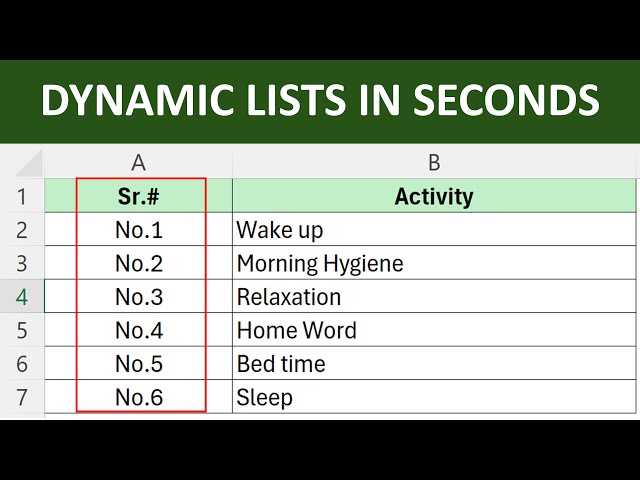 Master Excel SEQUENCE Function Create Dynamic Lists & Add Prefix Easily!