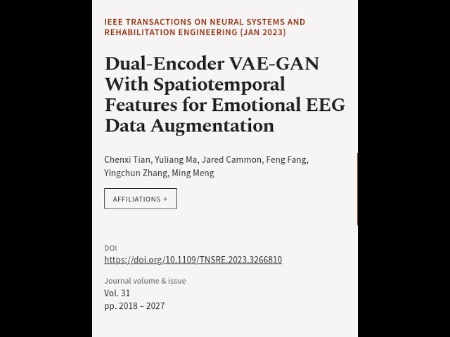 Dual-Encoder VAE-GAN With Spatiotemporal Features for Emotional EEG Data Augmentation | RTCL.TV