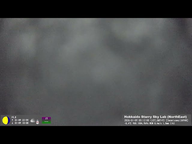 【Live 24/7】🌤️北海道の空｜リアルタイムの天気と星空（北東）｜Hokkaido Sky Weather & Stars