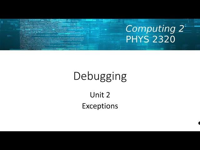 PHYS2320 Debuggin Unit 2 Part 1