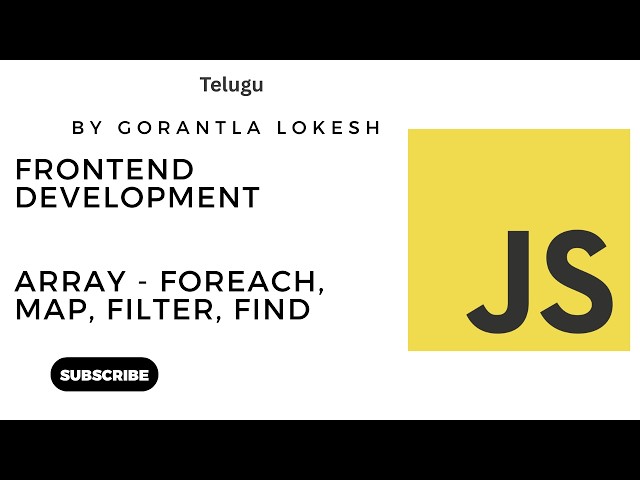 JavaScript Tutorial for Beginners #12: Array - forEach, Map, Filter and Find in JavaScript