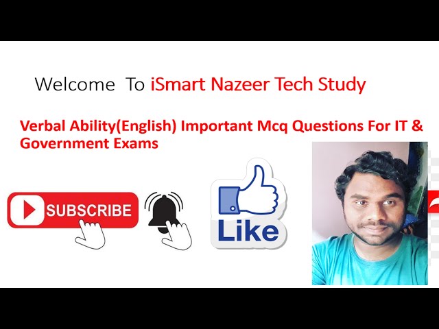 Verbal Ability(English) Important Mcq Questions For IT & Government Exams