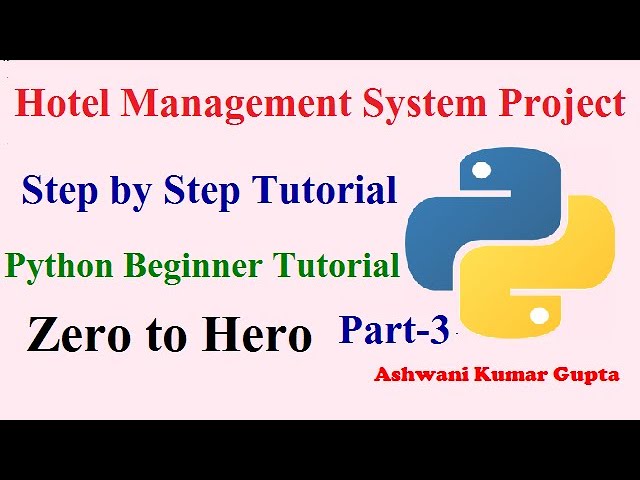 Hotel Management System Project In Python With Source Code Step by Step Tutorial in Hindi | Part 3