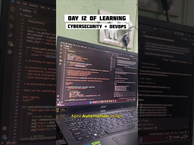 Day 12 | Resume Mailing Automation Script 🤖 #cybersecurity #devops #beginner #money #hacker