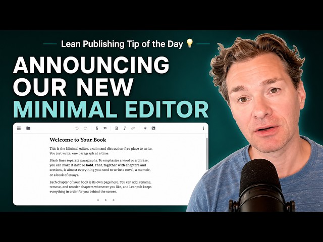 Lean Publishing Tip of the Day 💡 Announcing Our New Minimal Editor #books #fiction #writing