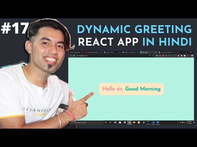 React JS Mini-Project #1: Creating Simple Greeting Website using React JS in Hindi in 2020 #17