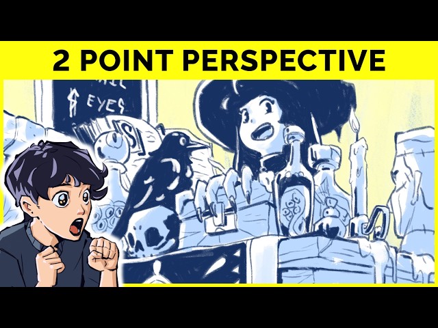 🔴 2 Point Perspective: Drawing 3D Interiors