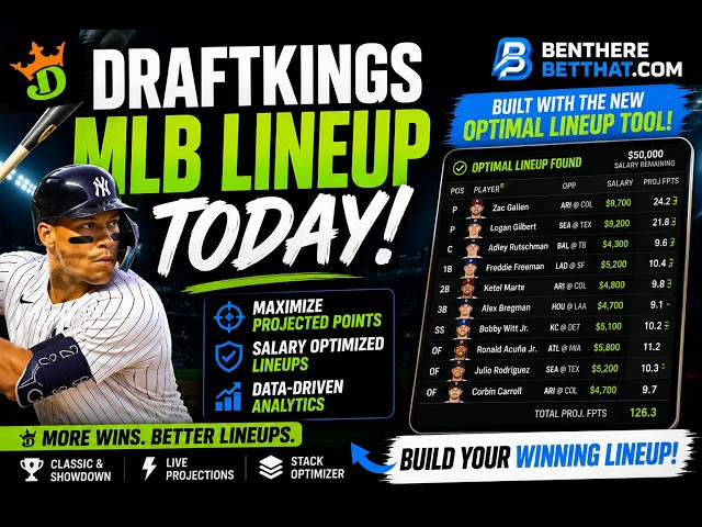 DraftKings MLB Optimal Lineup TODAY ⚾ | New MLB Lineup Optimizer