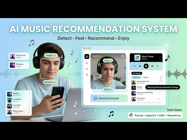 Music Recommendation System Using Facial Emotion Detection#MusicRecommendationSystem#machinelearning