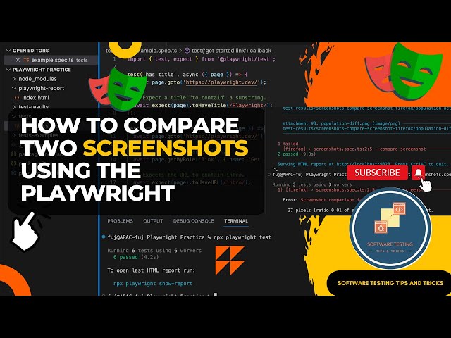 Playwright tutorials for beginners - Compare screenshots in Playwright