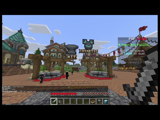 Training for life series world. First time pvp on Java.