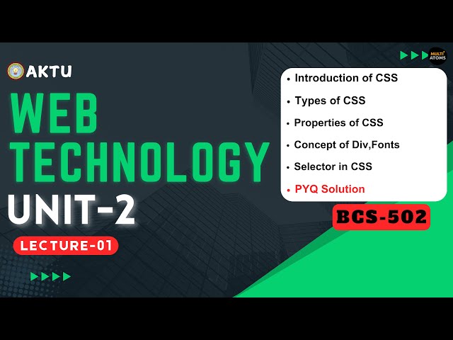 Lec - 2.1 | Web Technology Unit-2 | BCS-502 | Web Technology Aktu | Aktu Exams | WT 3rd  Year