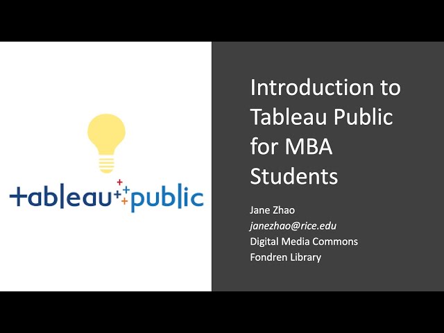 Introduction to Tableau Public for MBA Students