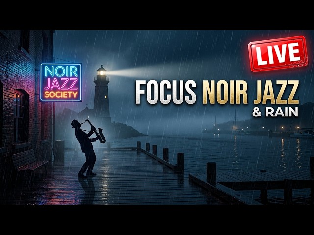 Foggy Harbor Jazz & Rain for Deep Focus | Sax Ambience