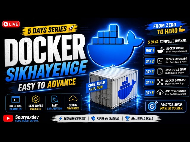 Learn Docker in 5 Days 🚀 | Complete Beginner to Advanced Docker Course | Day 1