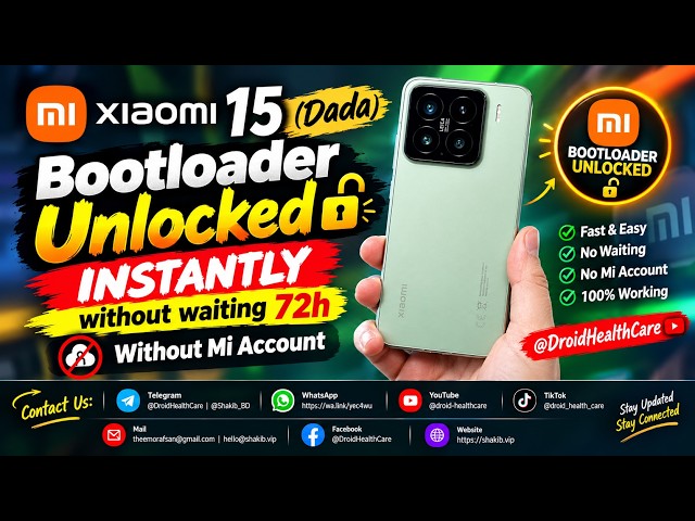Xiaomi 15 (Dada) Chinese Bootloader Unlock Instantly Without Waiting & Flash Xiaomi-eu Firmware.